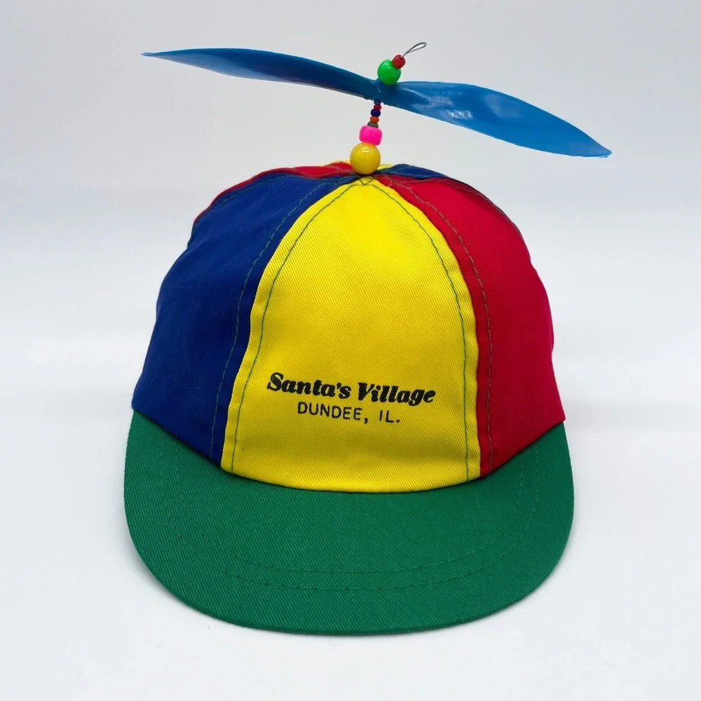 Vintage YOUTH Kids Santa's Village Propeller Hat - Dundee, Illinois Amusement